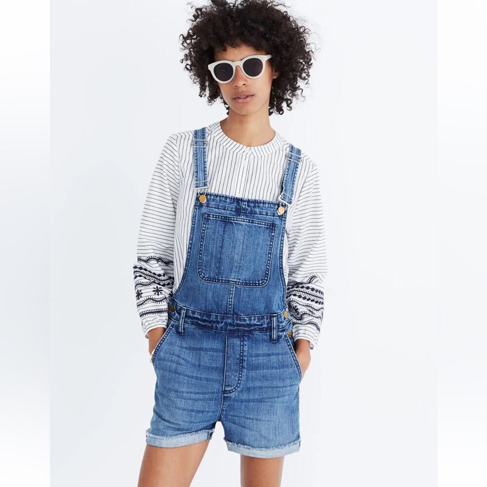 Madewell Women’s Sz XS Adirondack Short Overalls in Dawkins Wash Style H6575